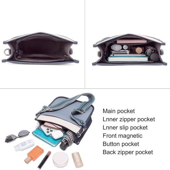 Purses for Women, Vegen Leather Crossbody Bags for Woman Trendy, 2PCS Hobo Handb - Picture 5 of 7